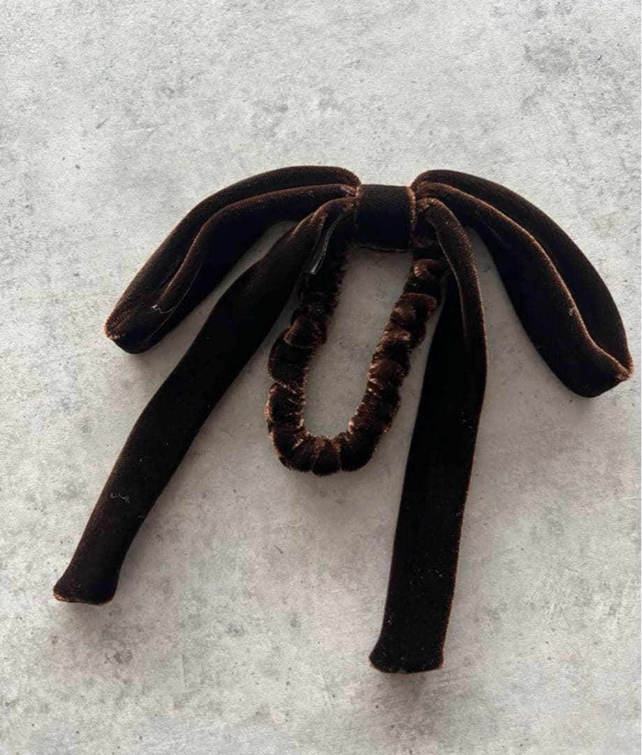 アレクサンドルドゥパリ　ポニー　リボン　ブラウン　シュシュ ポニー｜ALEXANDRE DE PARIS（アレクサンドル ドゥ パリ）