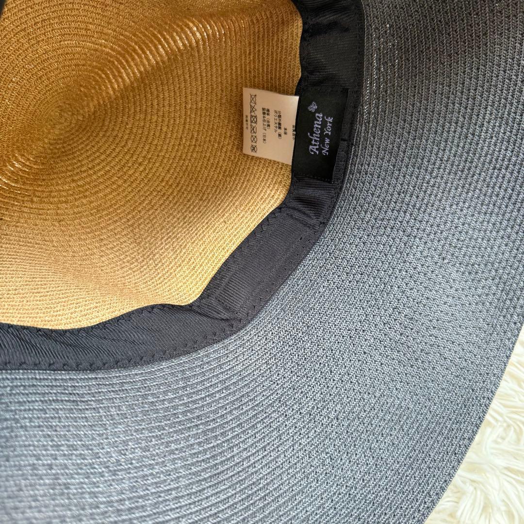 極美品】アシーナニューヨーク リサコ ツートーンハット リボン 夏