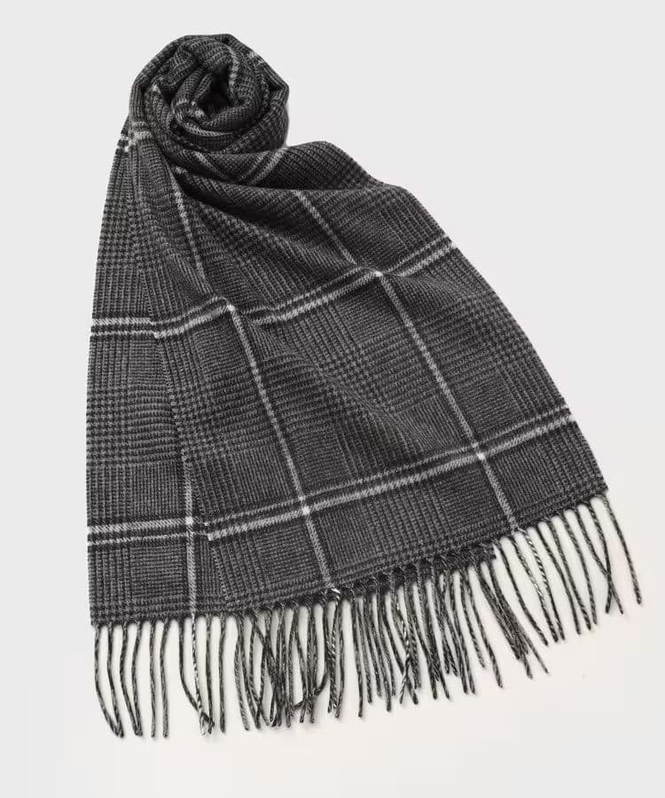 タケオキクチ　【洗えるベビーカシミヤ】グレンチェック マフラー 楽天市場】【SALE／50%OFF】TAKEO KIKUCHI 【洗えるベビーカシミヤ