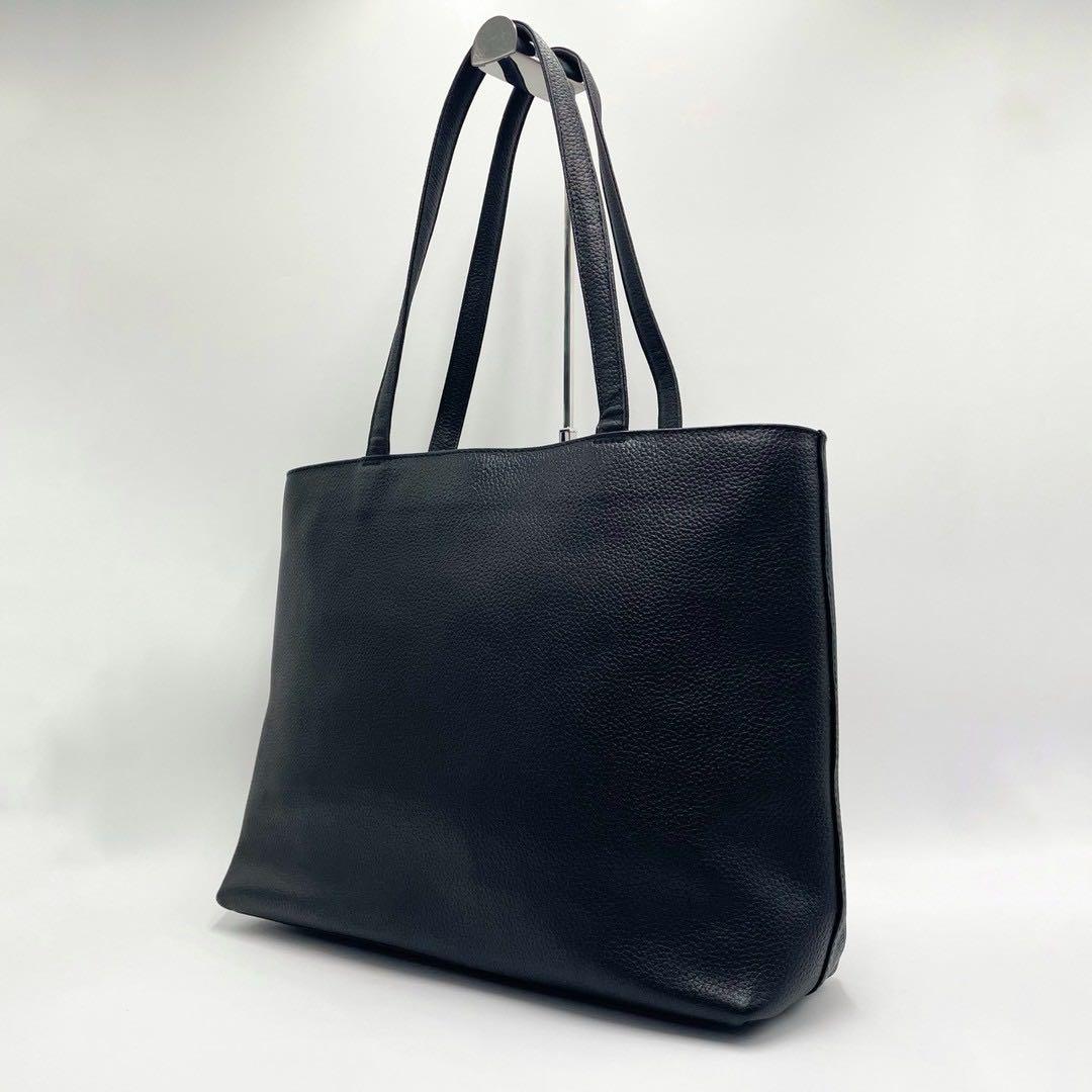 極美品】ハッシュタグトートバッグビジネス本革大容量ブラック肩掛け