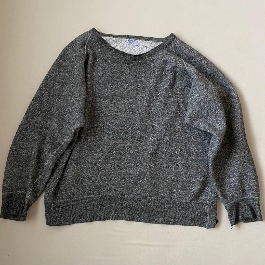60s ビンテージ Windsor Wear スウェット 黒 ごま塩 50s 幻 1960s【Windsor Wear】LAND OF THE INUITスウェット 表記L - 古着屋