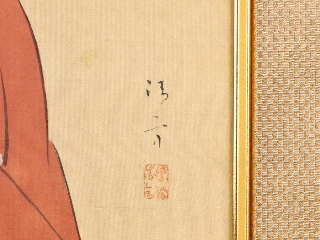 【模写】　鏑木清方　美人画　仁科一恵堂額　日本画　10号　BK150