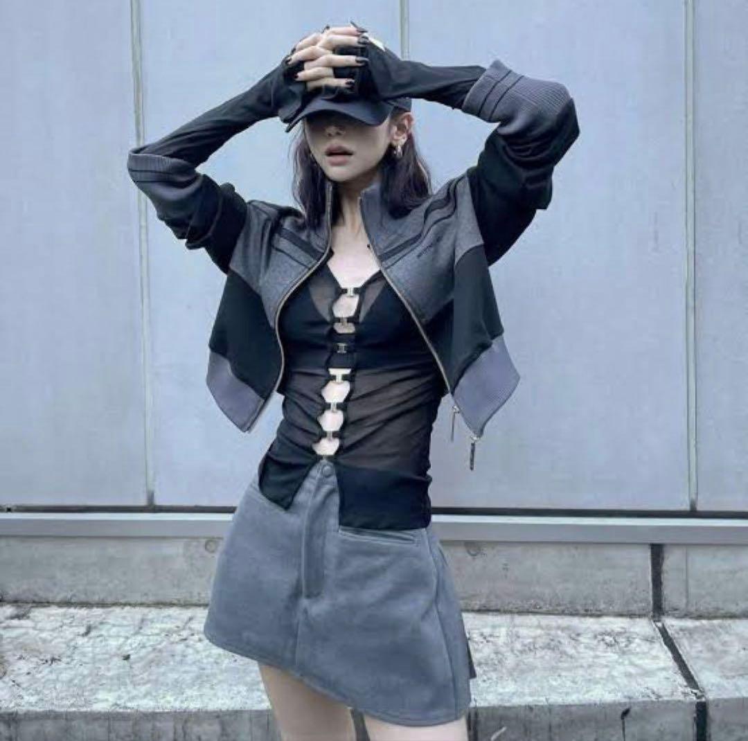 meltthelady sheer hook tops black - メルカリ