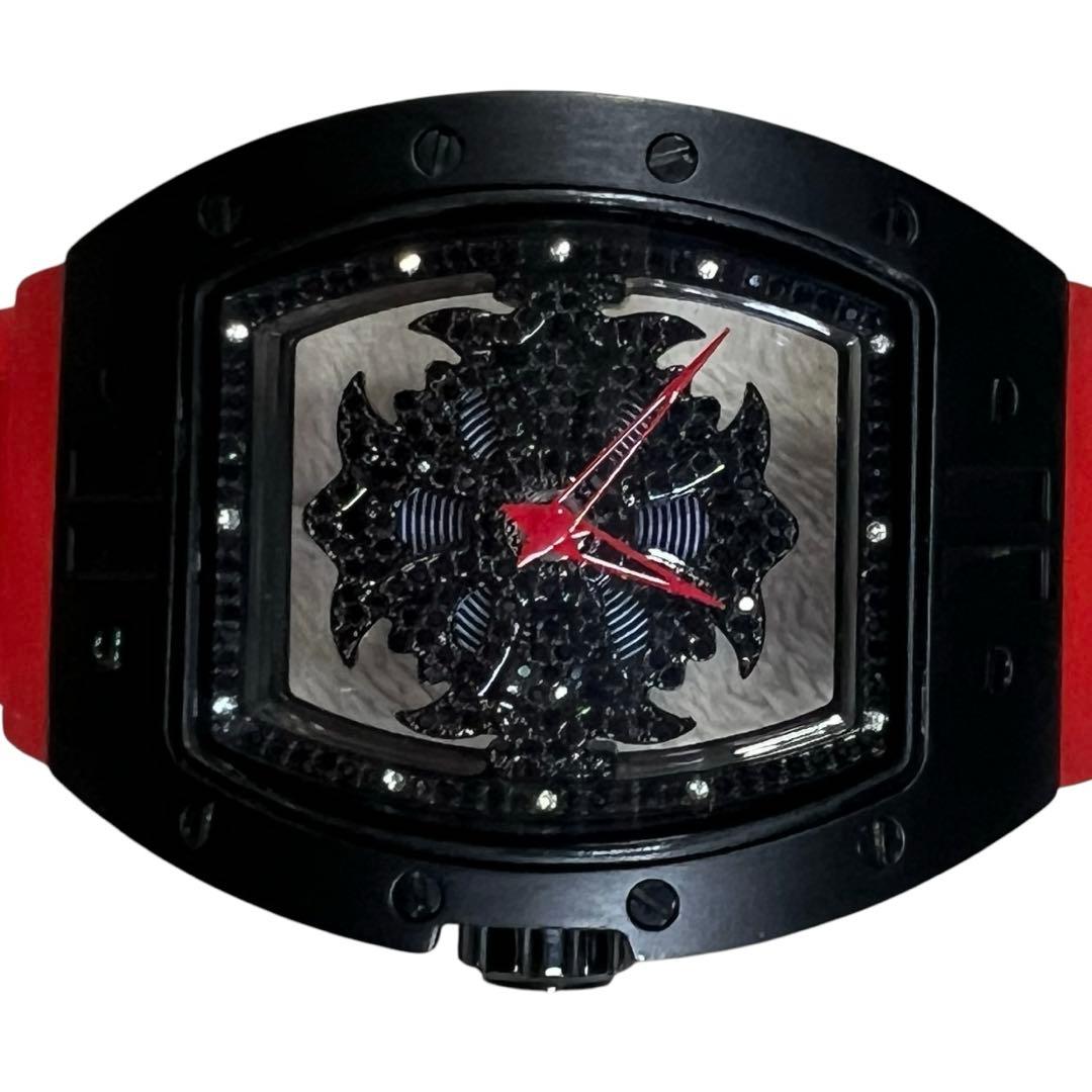 稼働品 定価4.4万円Anne Coquine 腕時計 スケルトン ぐるぐる回る