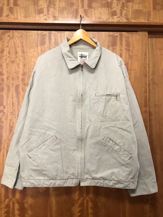 ビンテージ 90s 白タグ ステューシー STUSSY ワークジャケット XL