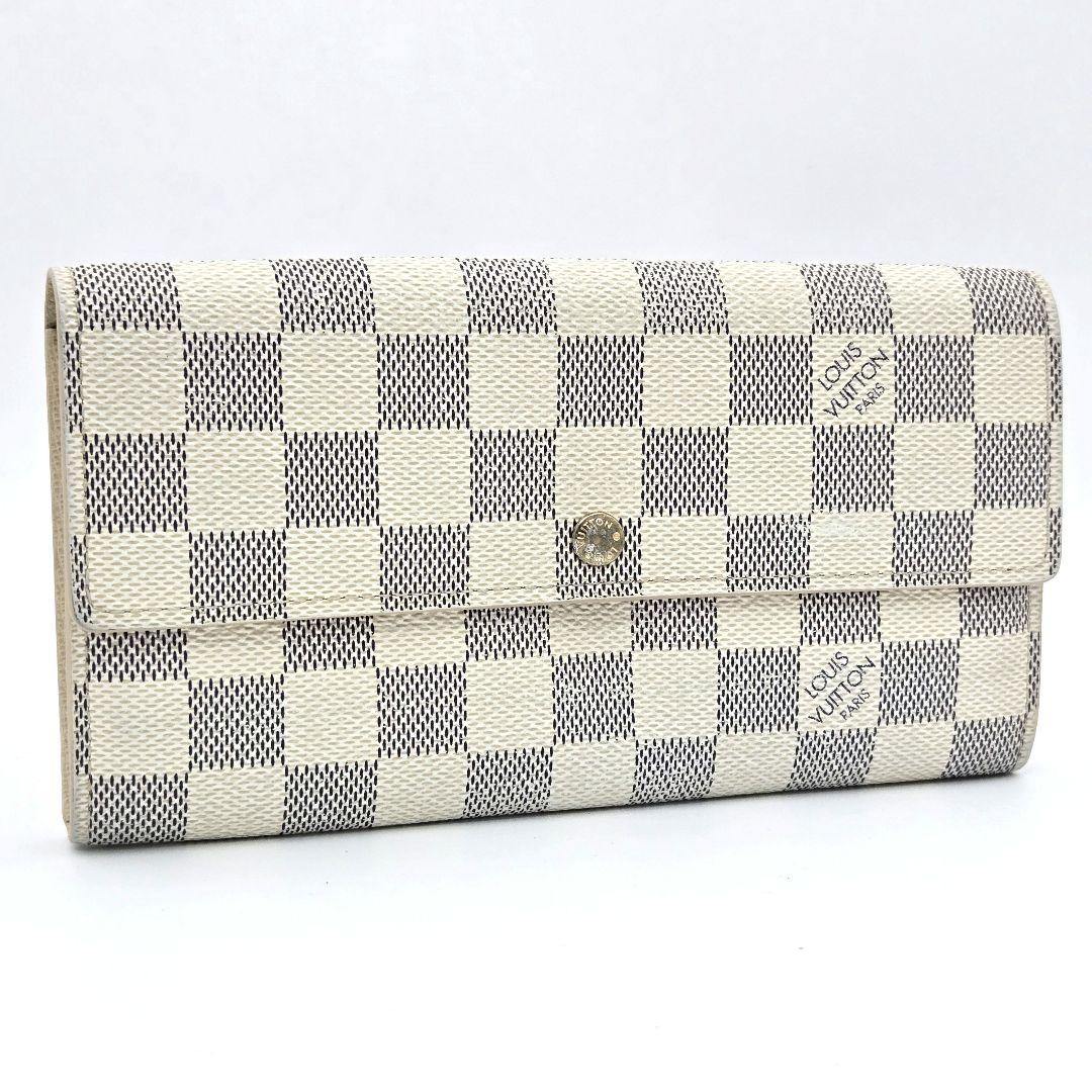 ルイヴィトン ポルトフォイユ サラ 長財布 ダミエアズール 白 N61735