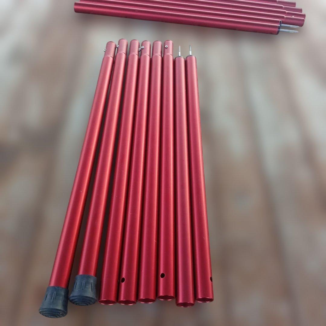 【良品】スノーピーク ウイングポール レッド 240cm×2セット ウイングポールレッド 240cm| スノーピーク(Snow Peak)