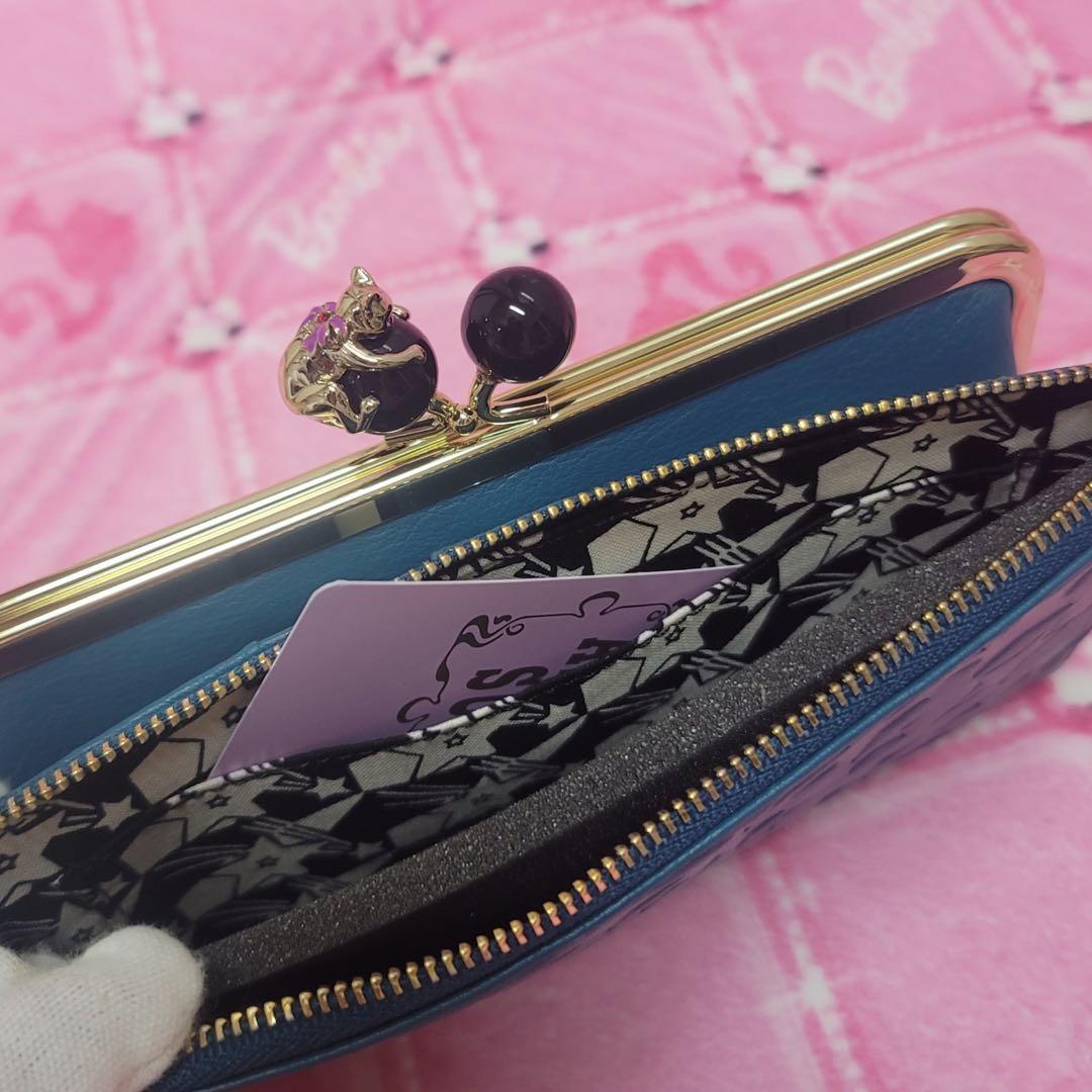 レアカラー】新品ANNA SUI☆アナスイねこ猫財布グリーン☆がま口