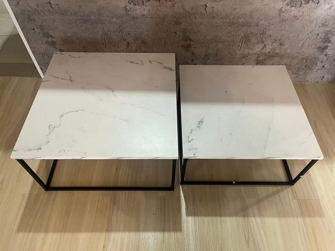 LOWYA】ネストテーブル 大理石柄 Sサイズ スネフティーS - メルカリ