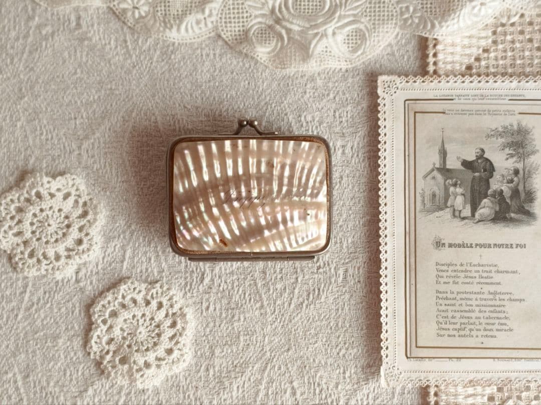 vintage purse ୨୧ .·*° 貝がらの 小物入れ がま口