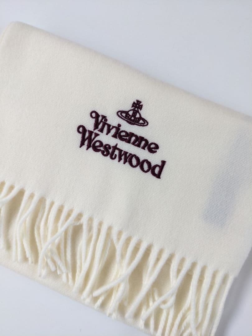 リボン付新品BOX/タグ付 ヴィヴィアンウエストウッドマフラーホワイト