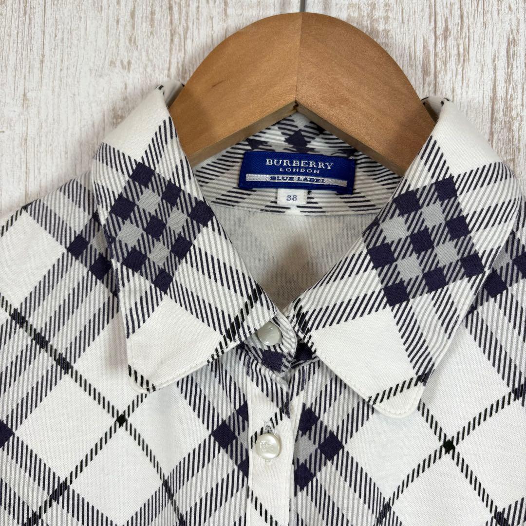 美品 バーバリー ノバチェック ホース ロゴ刺繍 パフスリーブ トップス y2k