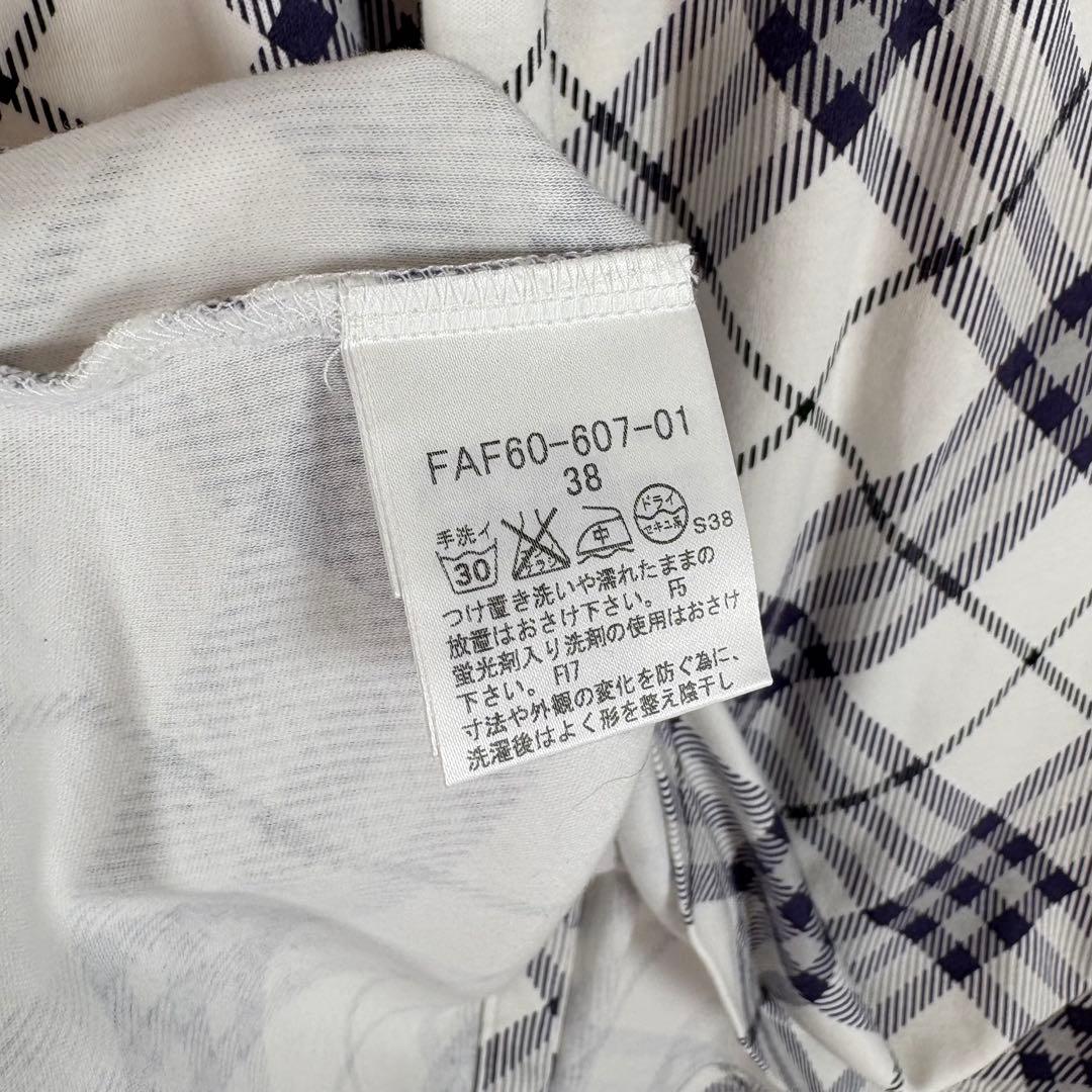 美品 バーバリー ノバチェック ホース ロゴ刺繍 パフスリーブ トップス y2k