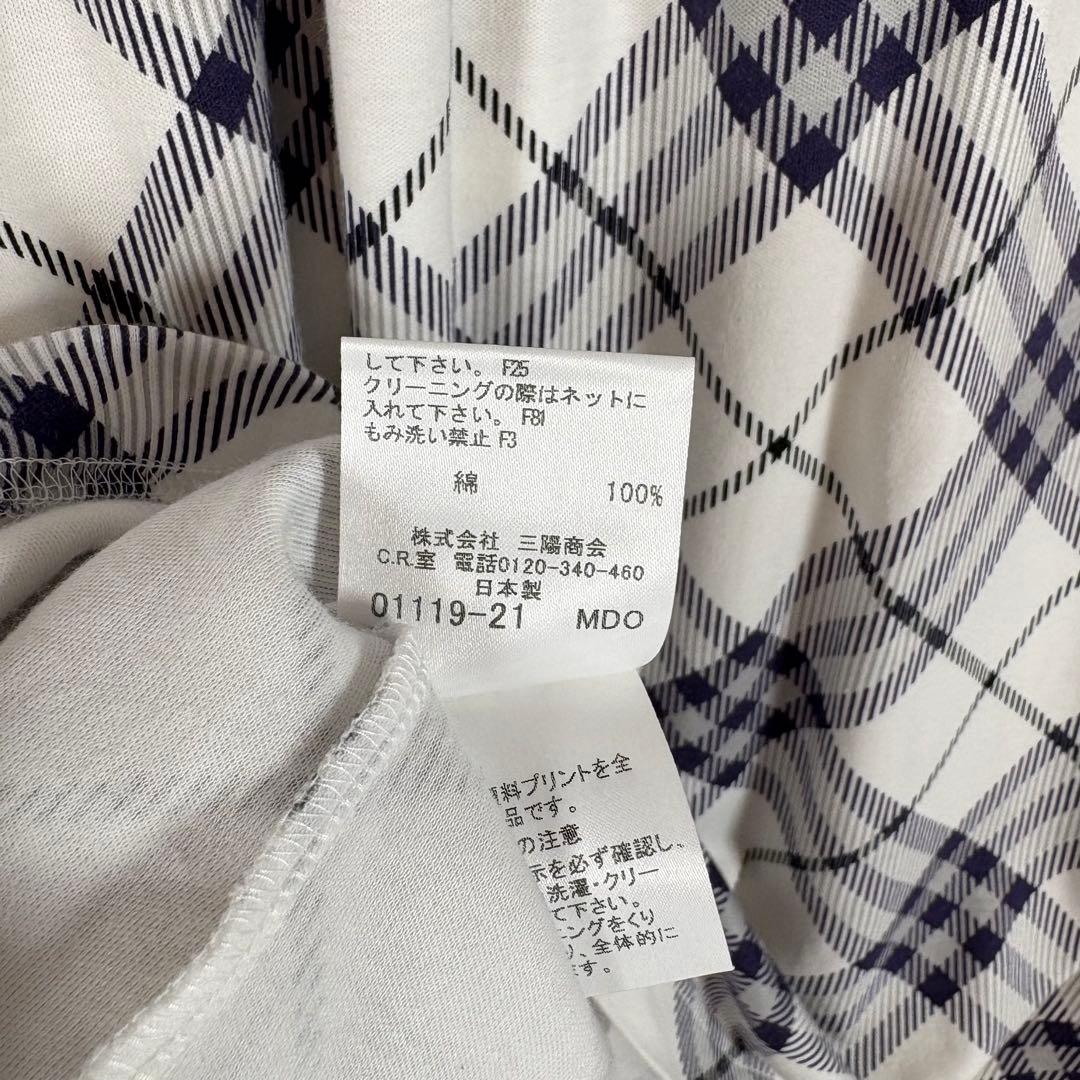 美品 バーバリー ノバチェック ホース ロゴ刺繍 パフスリーブ トップス y2k