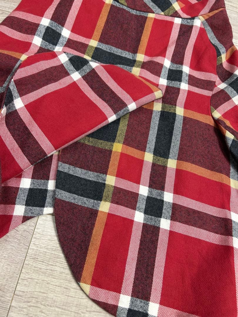 ヴィヴィアンウエストウッド レッドレーベル 変形スカート オーブボタン　チェック