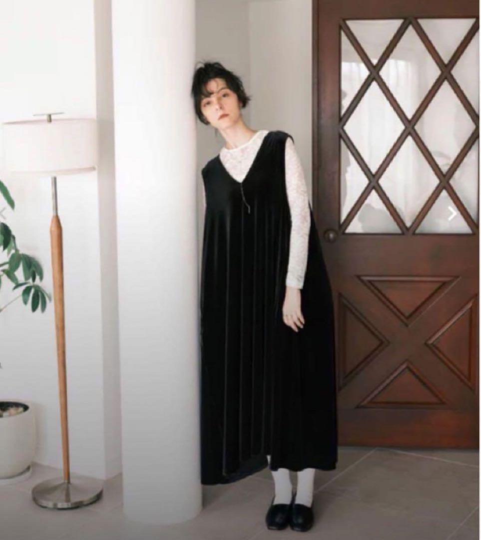 THE DRESS #16】ノースリーブベロアワンピース Mサイズfoufou