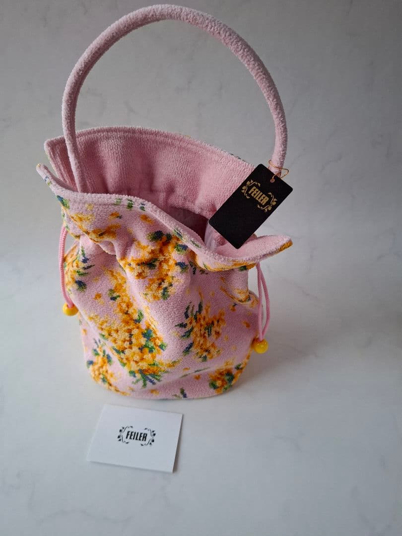 新品未使用 FEILER フェイラー ミモザ ソラーレ 巾着バッグ ピンク