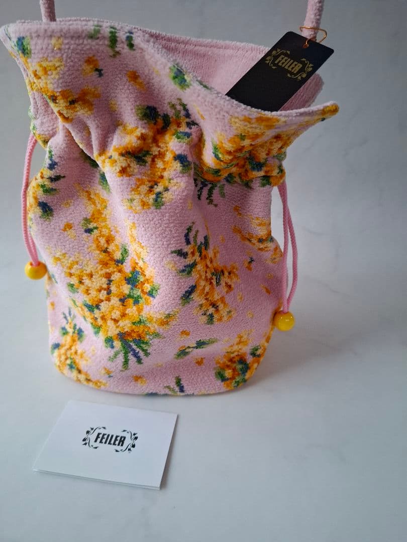 新品未使用 FEILER フェイラー ミモザ ソラーレ 巾着バッグ ピンク