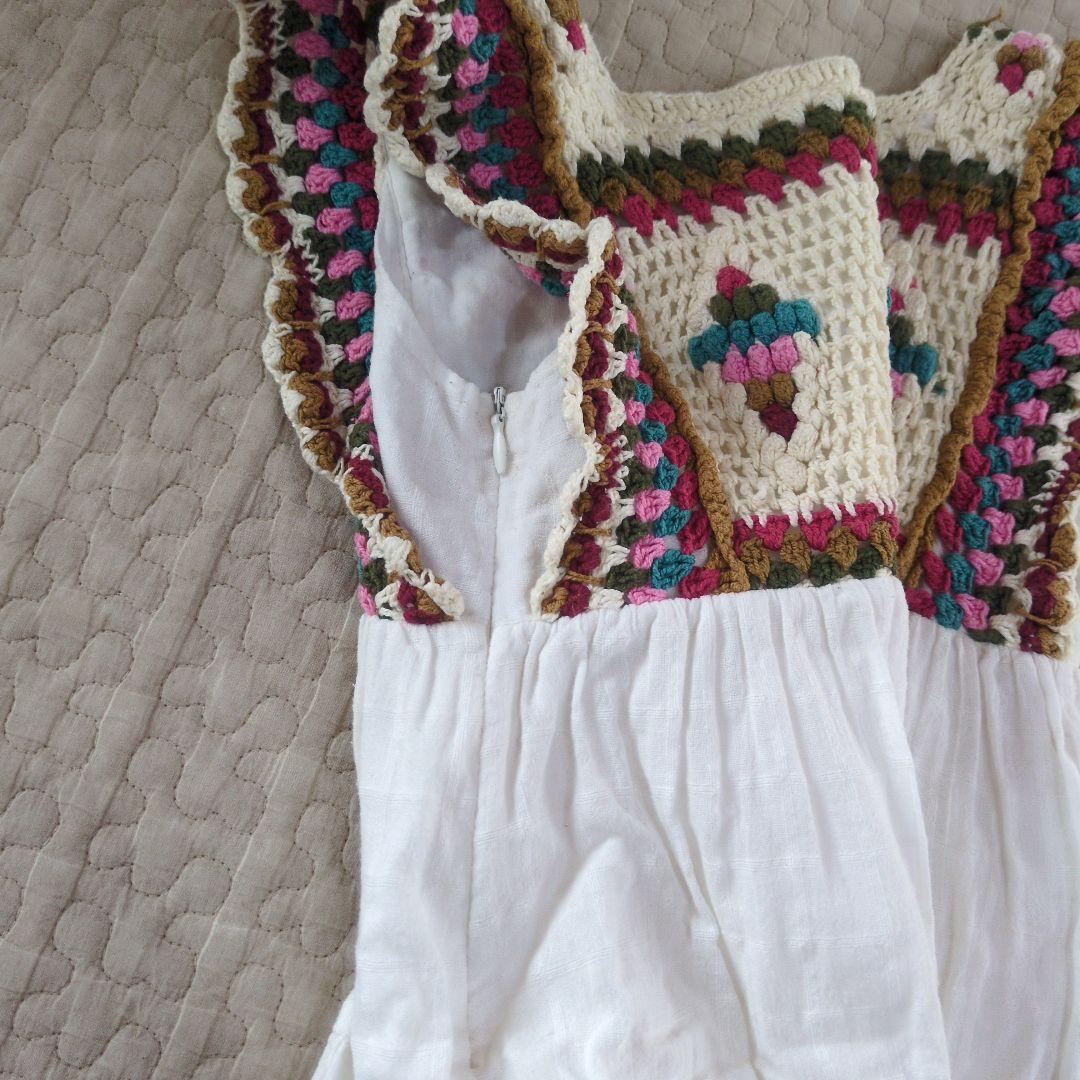 ZARA ノースリーブワンピース クロシェ編み - メルカリ