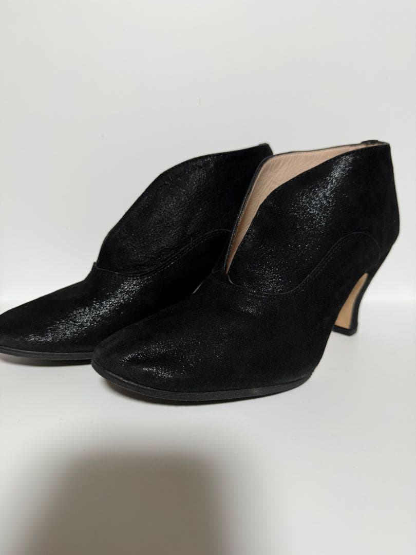美品】Repettoブーティ TARA タラスエード◇ブラックラメVカット36