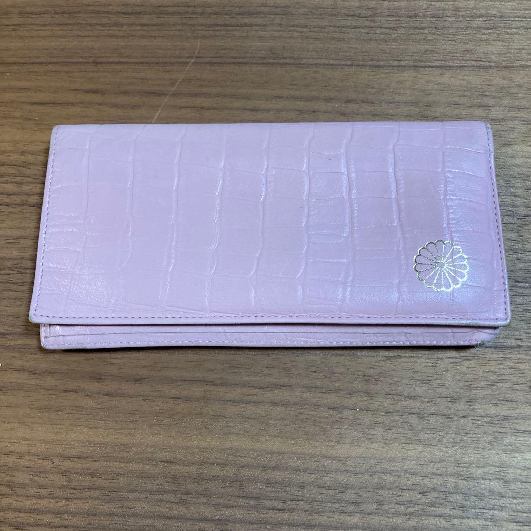 皇居 長財布 東御苑 クロコダイル型押し ピンク - メルカリ