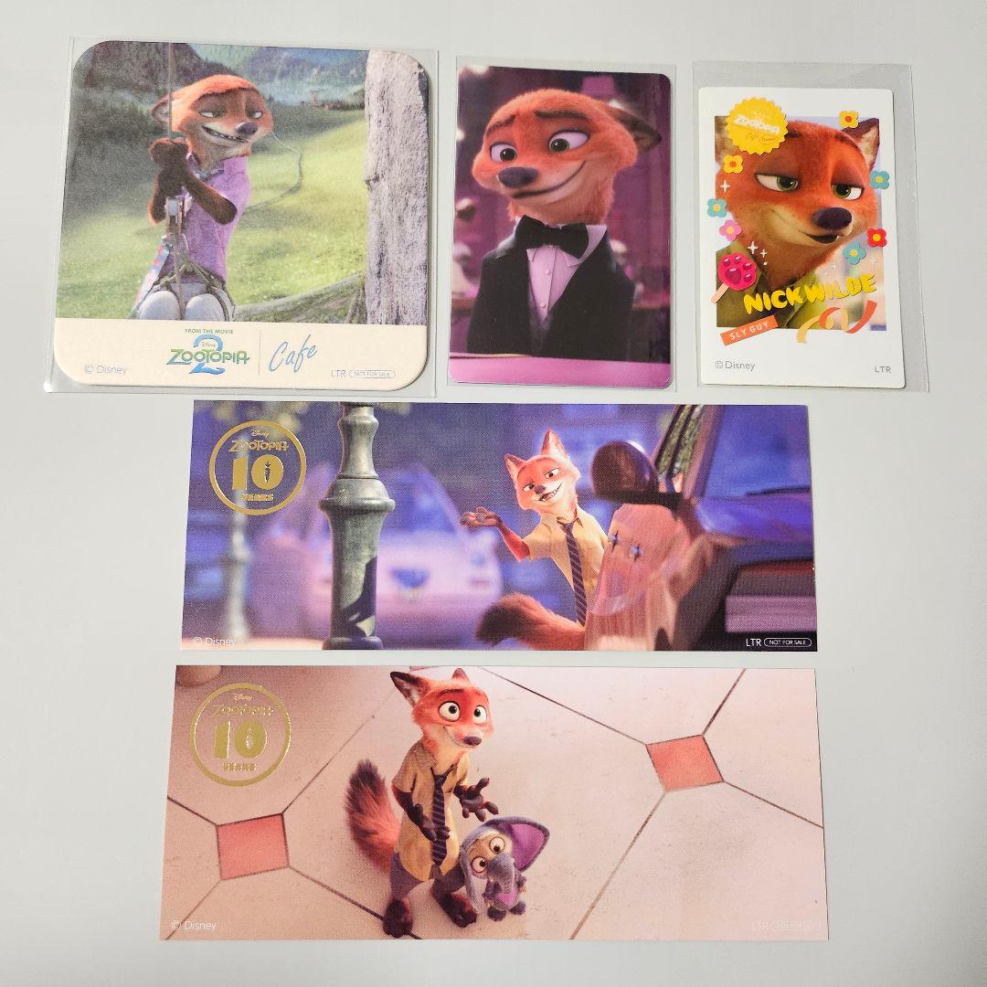 も*も様 2 ズートピア カフェ ニック 特典 コースター カード ステッカー 2 ズートピア カフェ ニック 特典 コースター カード ステッカー