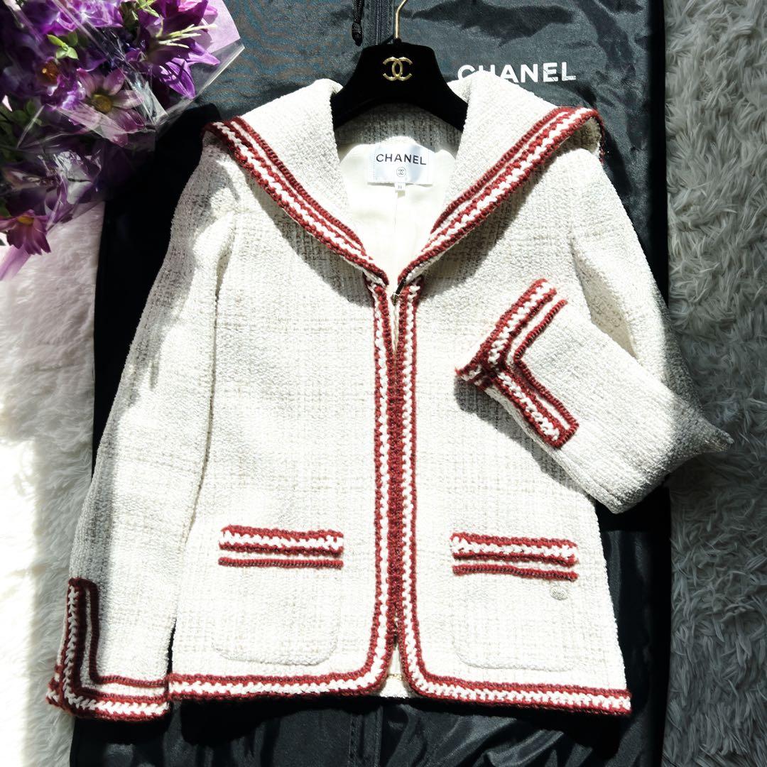 極美品 CHANEL シャネル ツイード セーラー ブレード ジャケット
