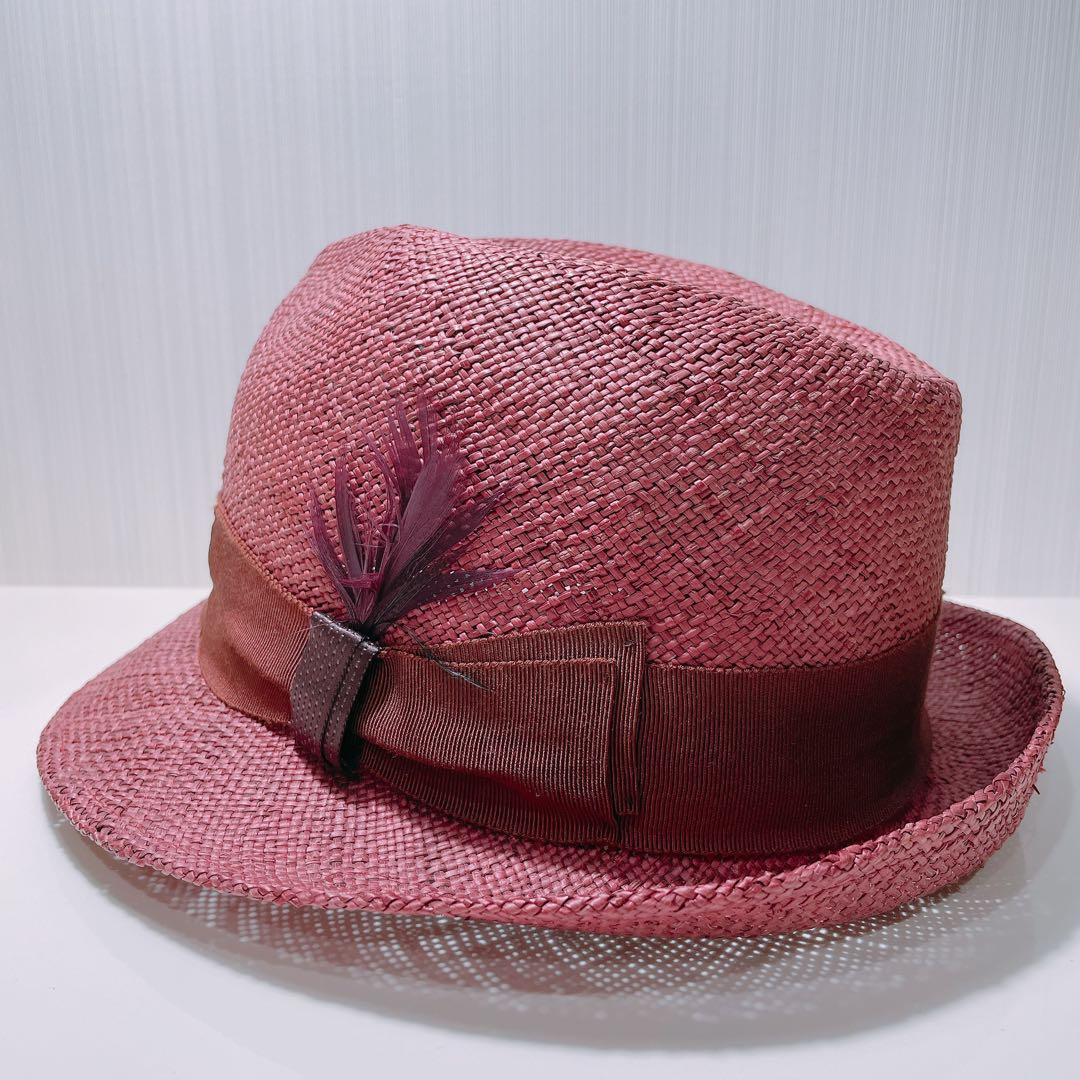 CA4LA カシラ ストローハット 中折れハット 麦わら帽子 ピンク M