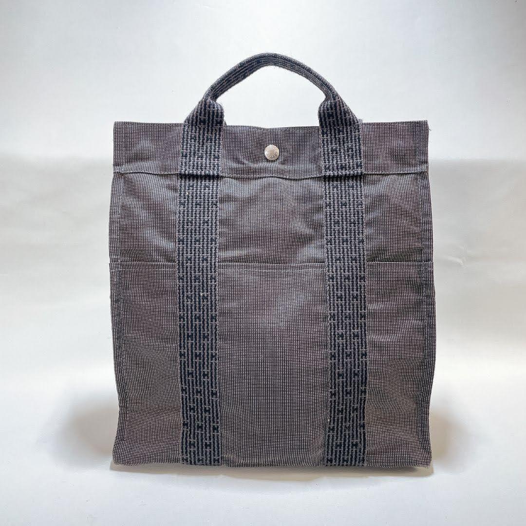 エルメス 　スクエア　Hロゴリュック　ハンドバッグ 　ブラック エールライン