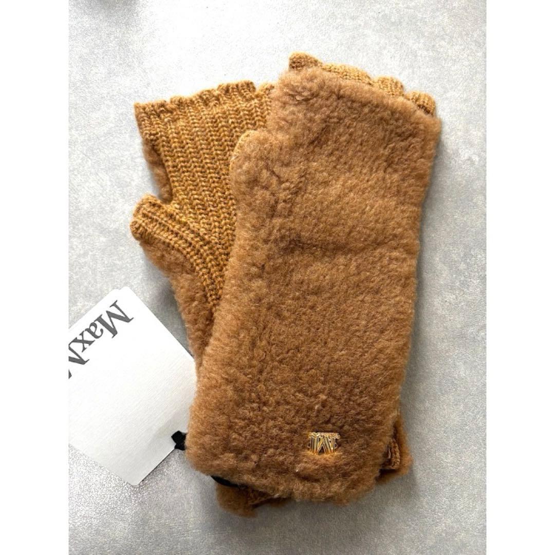 MAXMARA 手袋 マックスマーラ テディ アームカバー グローブ MAXMARA マックスマーラ キャメル 手袋 アームカバー テディ グローブ