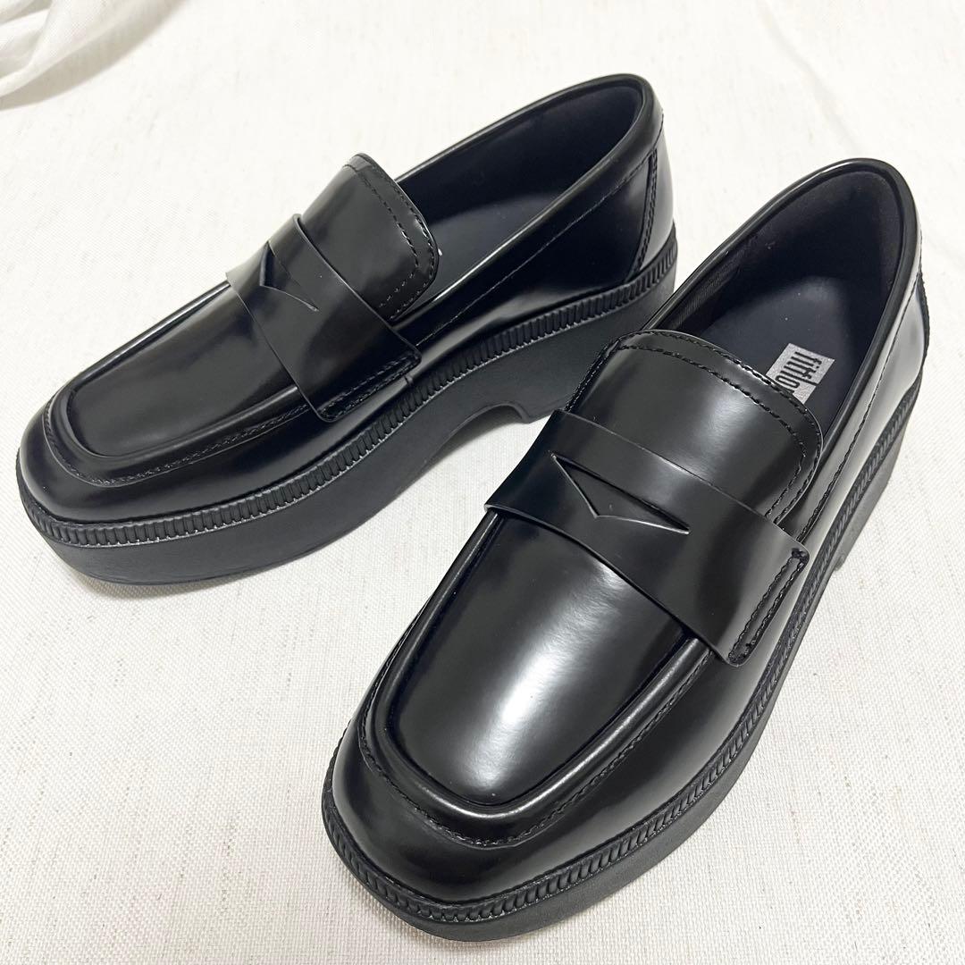 【極美品】fitflop レザー　厚底　ローファー　HY2 軽量　黒　23cm fitflop-hy2-01.jpg