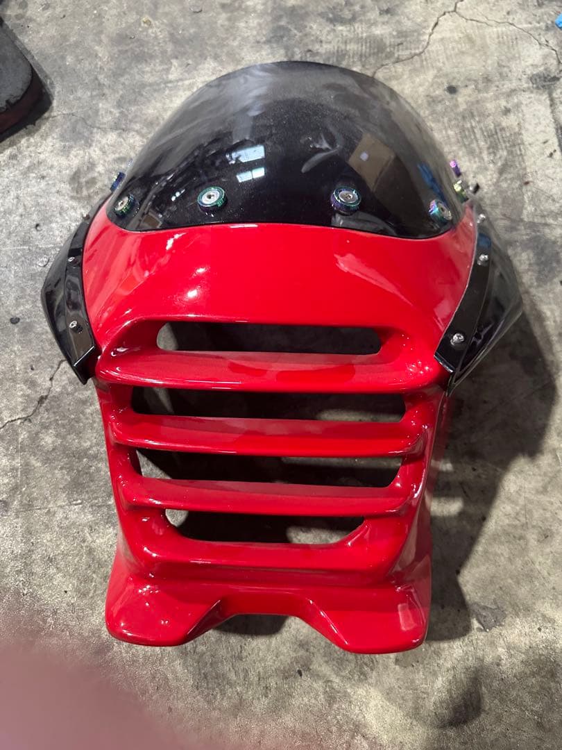 180パイ　汎用ビキニカウル　美品 汎用 ビキニカウル φ180 赤 レッド 新品 フロントカウル 風防 カウル