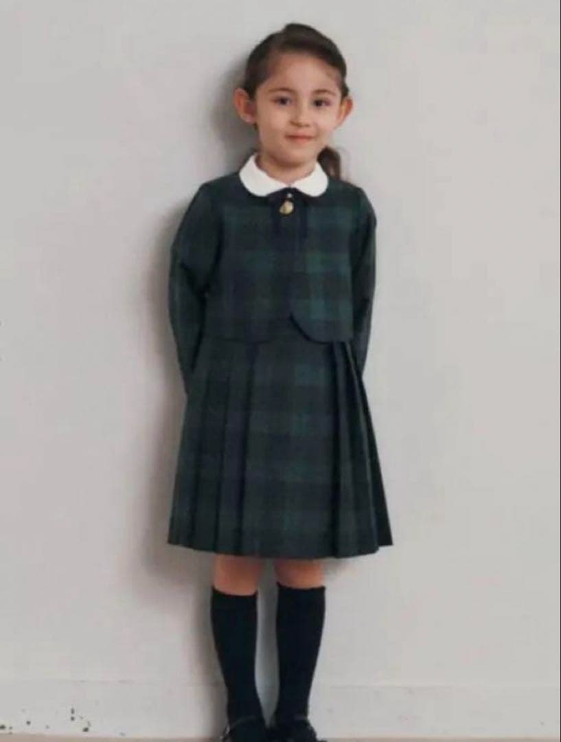 美品グリーンレーベルリラクシング3点セットアップ緑入学式卒園式ボレロ ワンピ green label relaxing（グリーンレーベルリラクシング） フォーマル