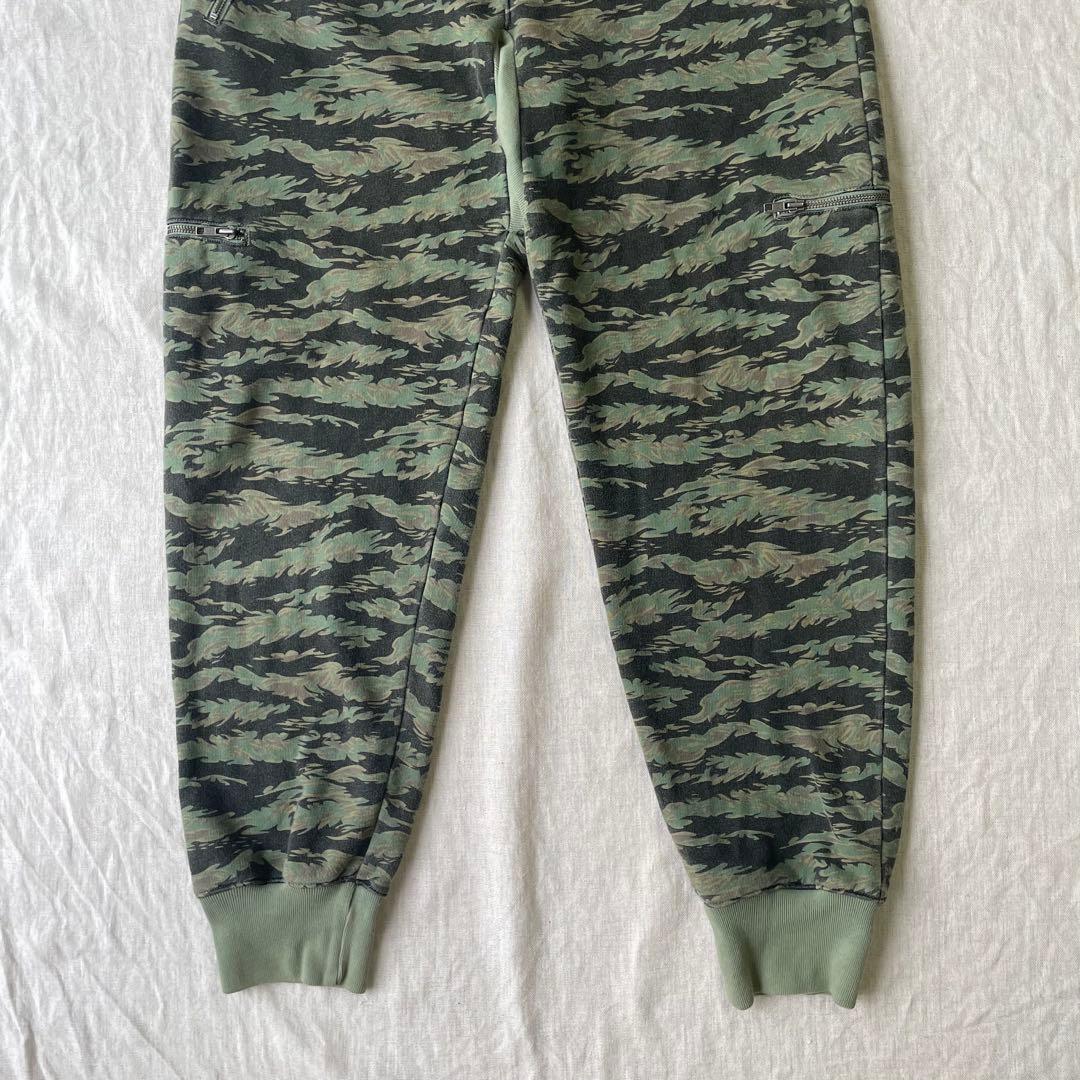 STUSSY ステューシー タイガーカモ ジップ スウェットパンツ 迷彩 M