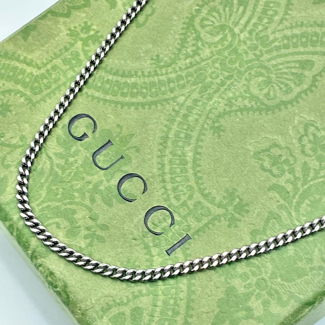 55cm】グッチ 喜平チェーン ネックレス 幅2.4mm シルバー ブラック