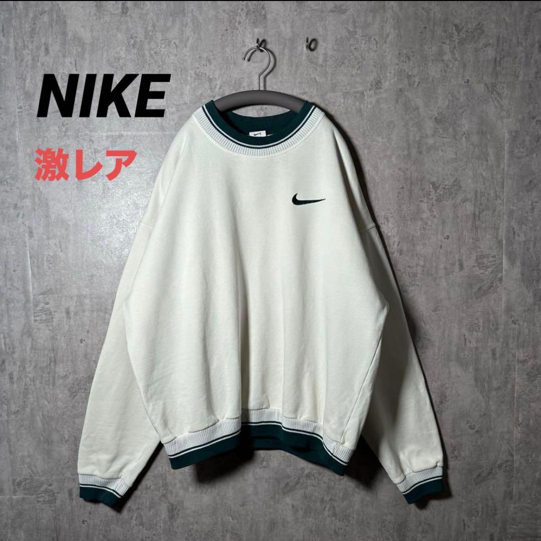 希少】ナイキ スウェット 白タグ 90s ロゴ刺繍 グリーン XXL - メルカリ