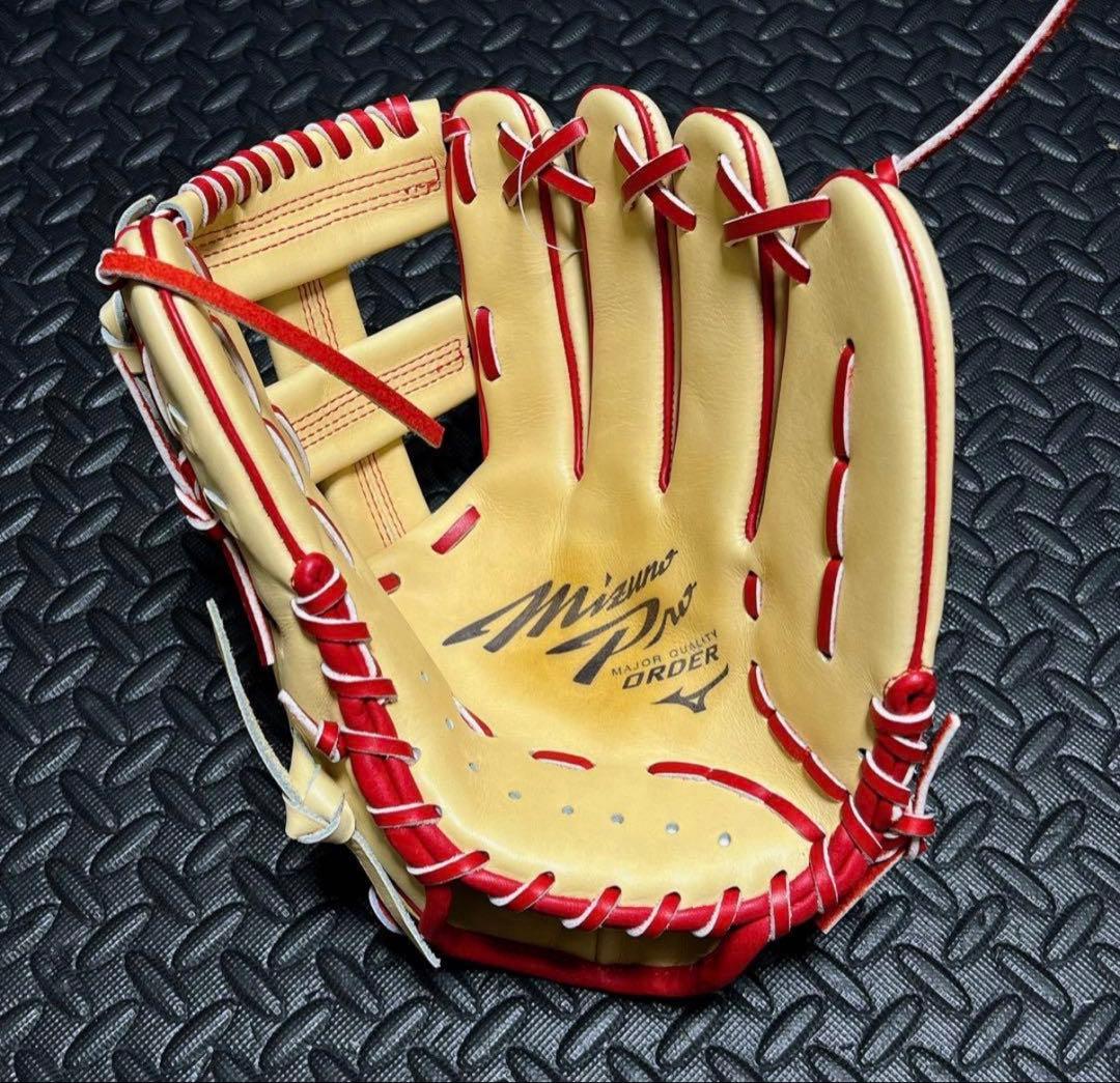 屋外未使用 ミズノプロ オーダー ブルーダイアモンドラベル 軟式