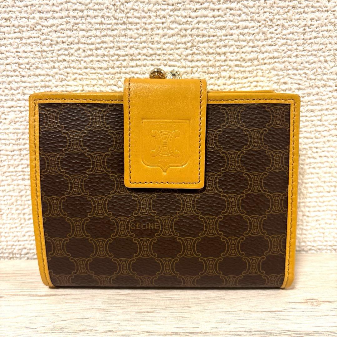 ✨美品✨CELINE 折り財布 がま口 オールドセリーヌ マカダム柄 - メルカリ