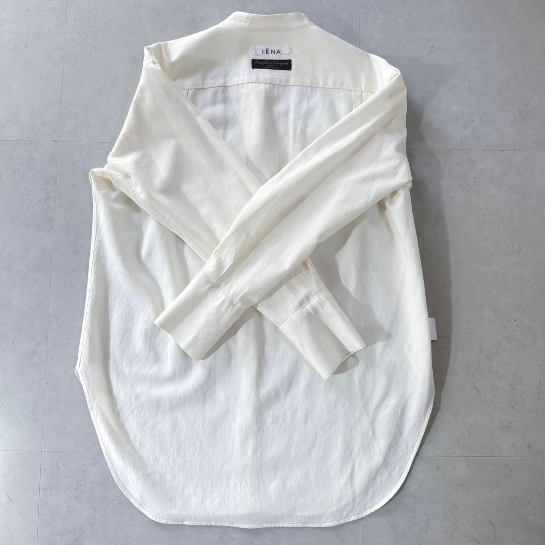 タグ付未使用 IENA長袖バンドカラーシャツLanificio Cangioli