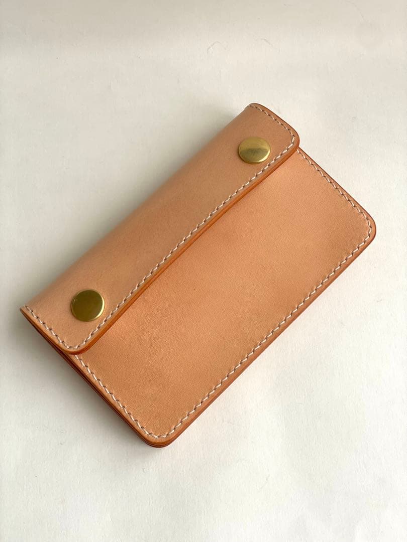 ミドルトラッカーウォレット｜三層タイプ｜本革（牛革）ヌメ革 ×手縫い