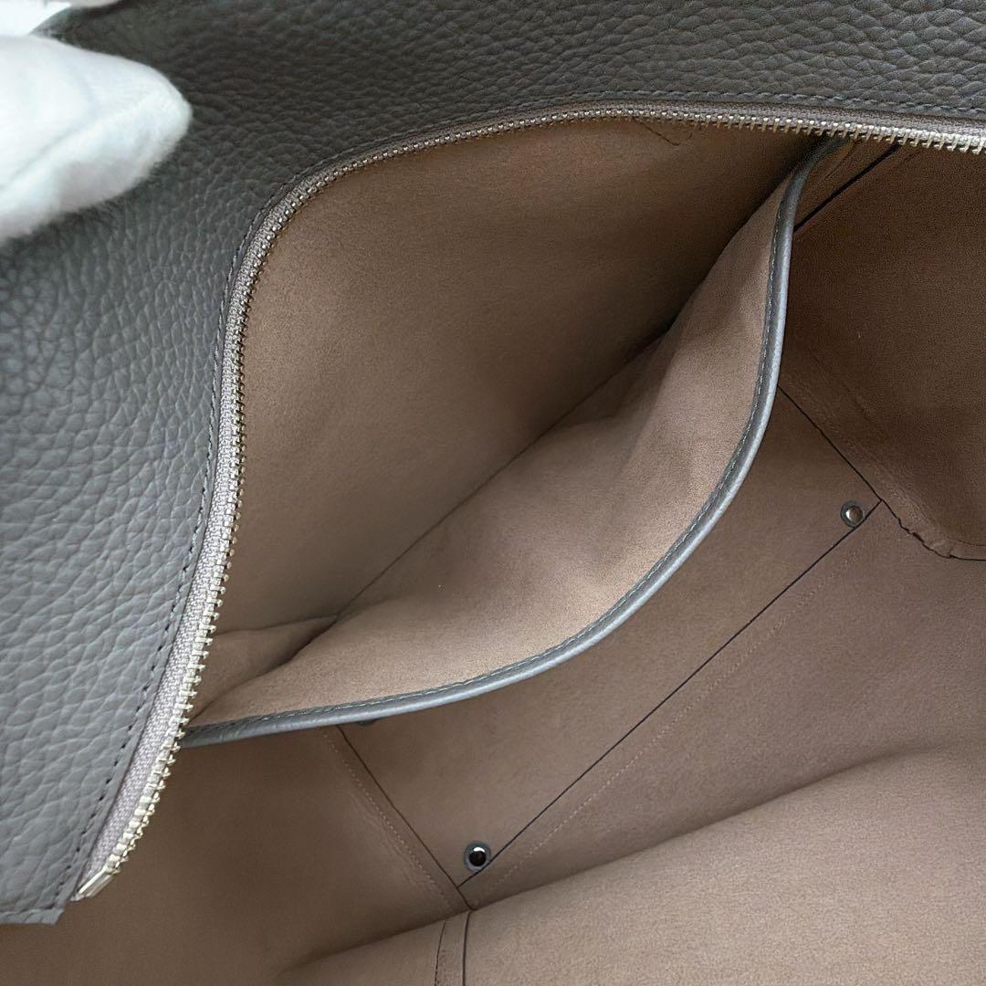 極美品【ユナイテッドアローズ】レザートートバッグ シボ革 大容量 zip