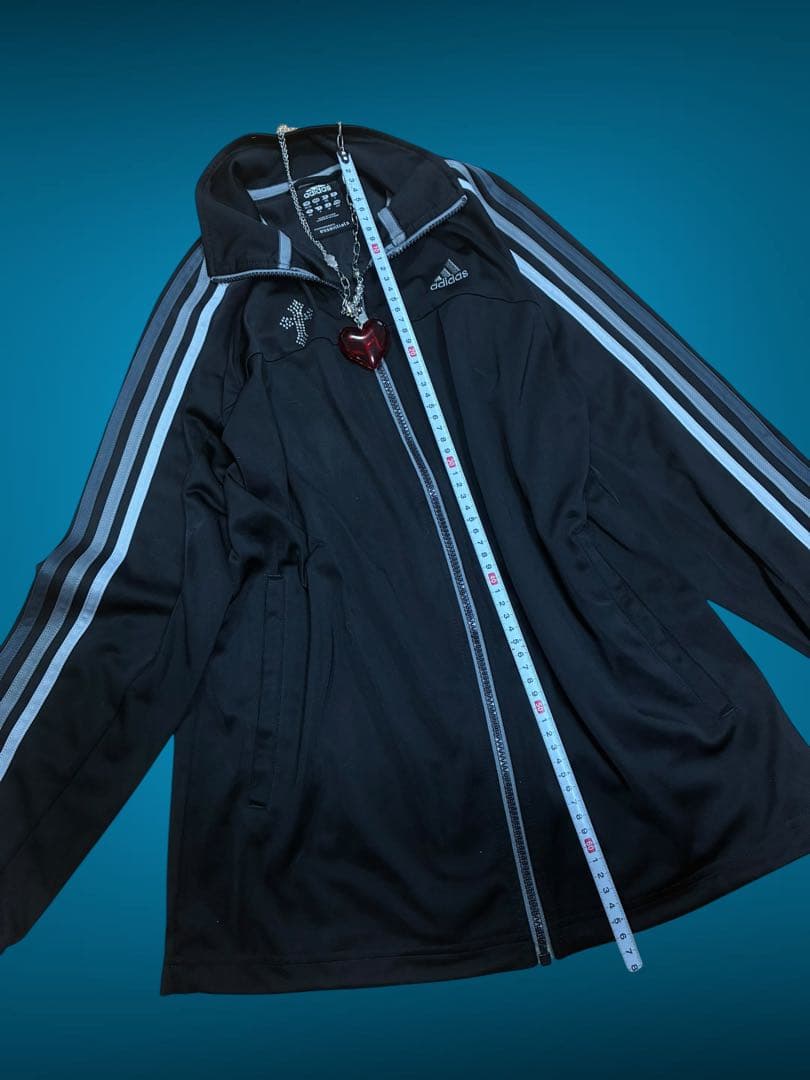 y2k十字架adidasビジュー3本線トラックジャケット古着屋パンク平成
