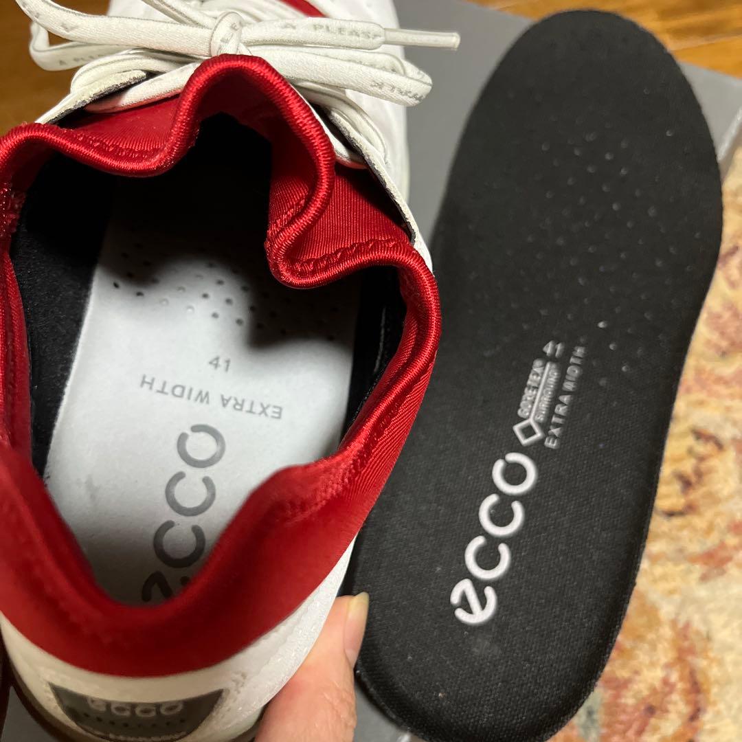 ECCO エコー　ゴルフシューズ ホワイト/レッド　25.5cm