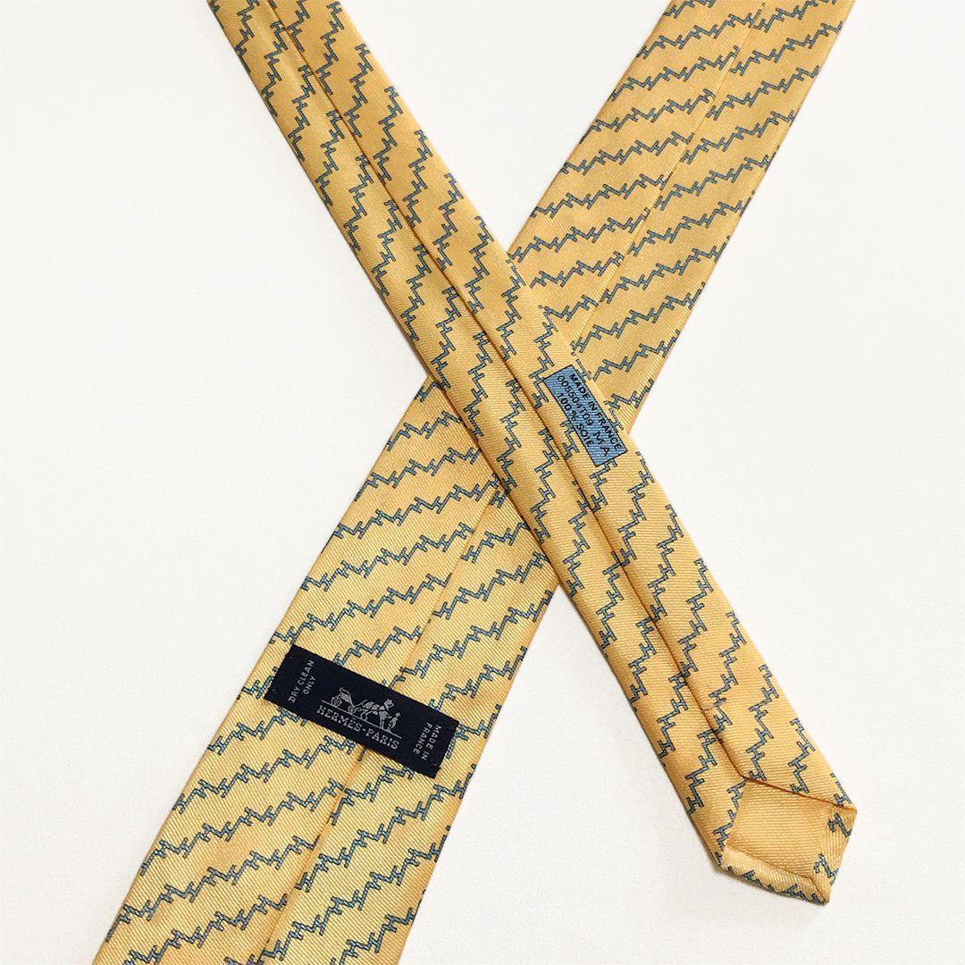 未使用級 エルメス HERMES ネクタイ シルク100% オレンジ H柄 - メルカリ