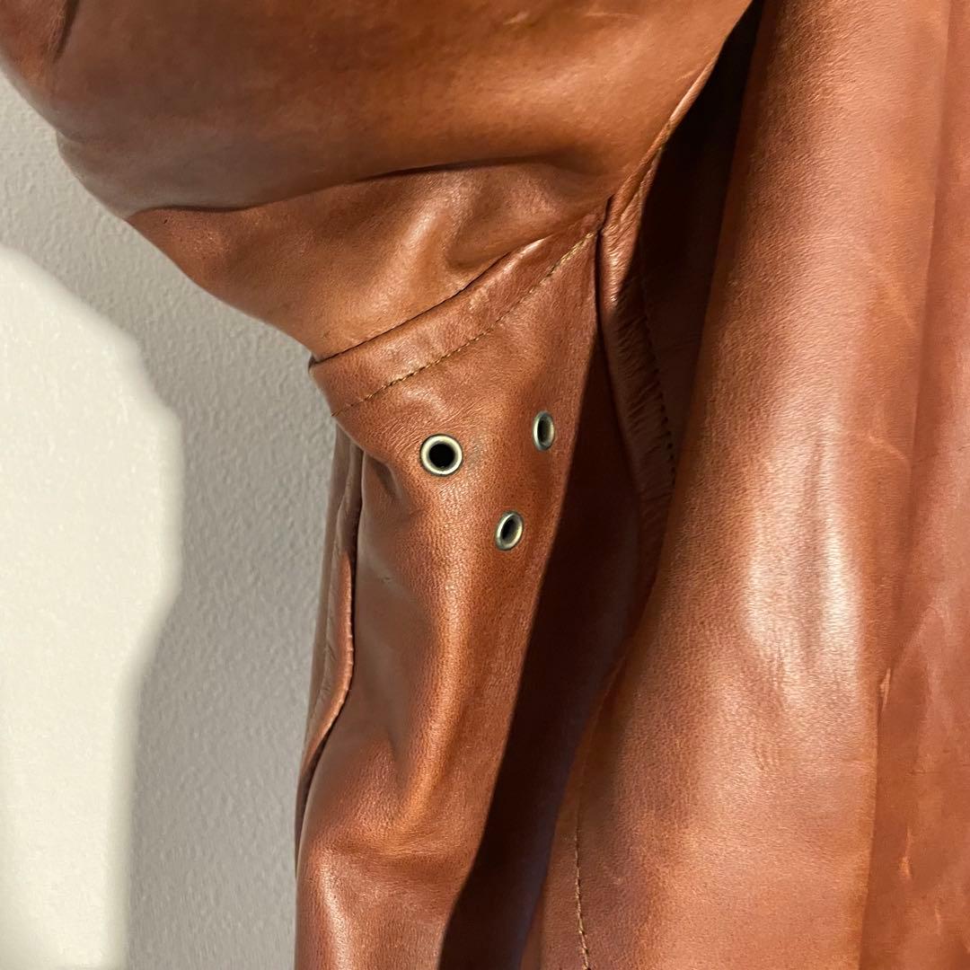 良品 90s ビンテージ シングル レザー ライダースジャケット US40