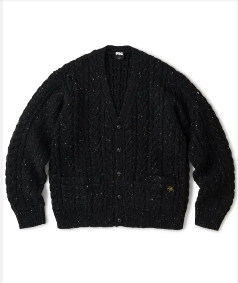 FTC ブラック ケーブルニットカーディガン Lサイズ FTC / CABLE KNIT CARDIGAN - birnest