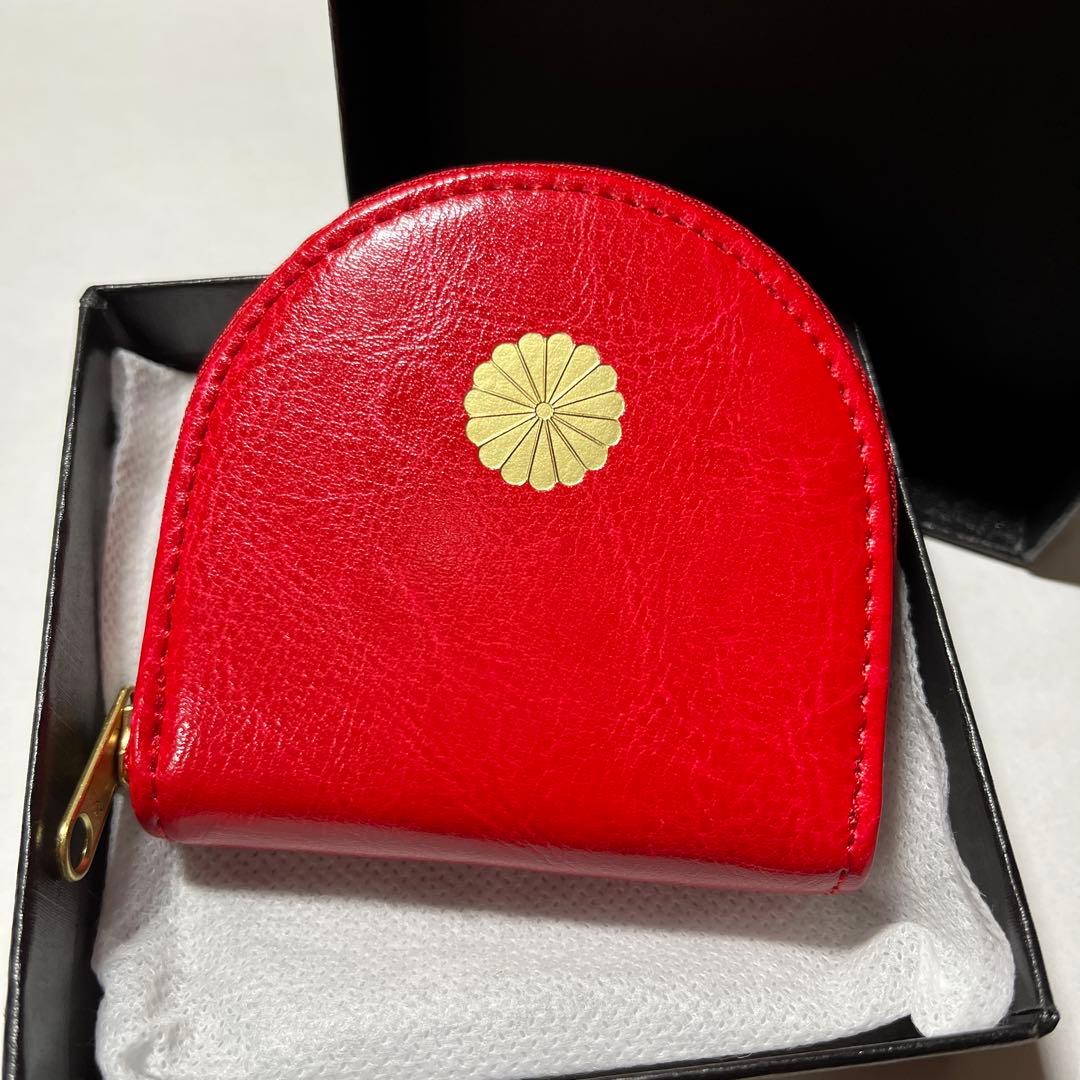 皇居財布 馬蹄形 小銭入れ コインケース 赤 - メルカリ