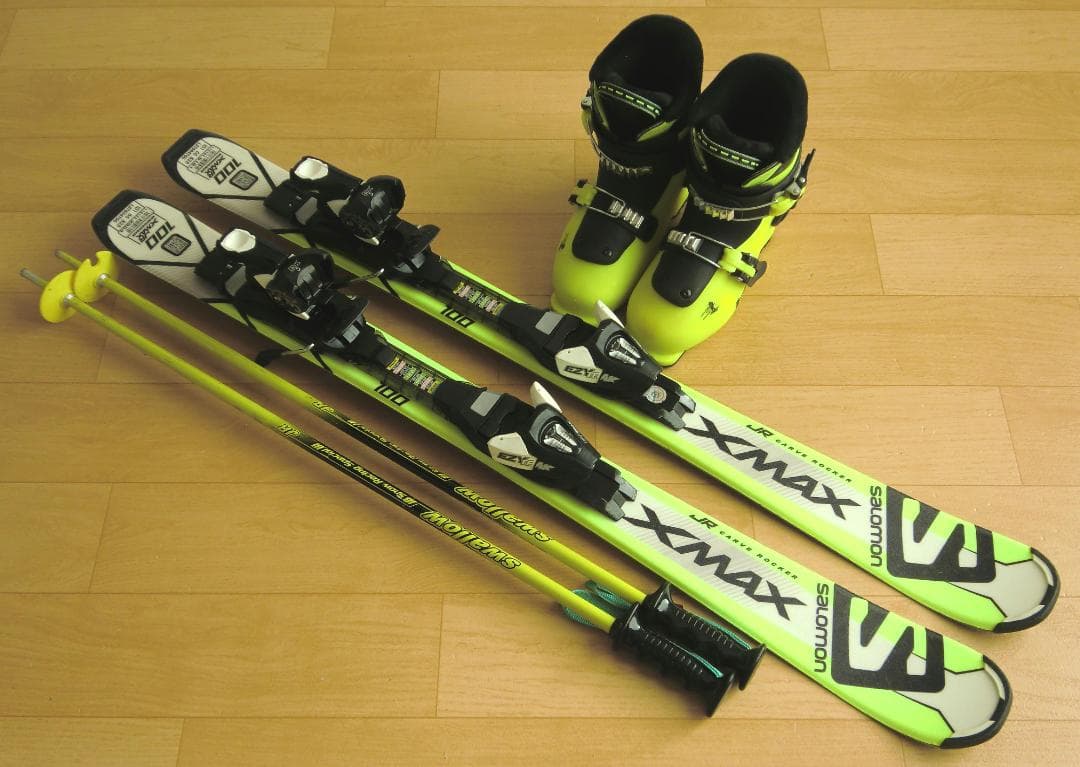 ■■11月限定■送料無料■サロモン■子供用スキー4点セット■100/20.5■■ サロモン（SALOMON）（キッズ）ジュニア スキー板 旧モデル