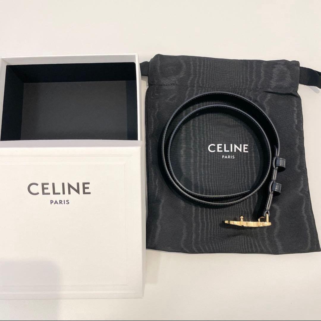 CELINE セリーヌ トリオンフ ベルト ブラック サイズ80 - メルカリ