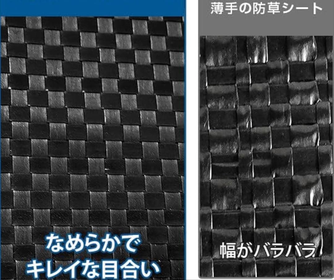 防草シート 高密度・抗菌剤入り1.0m×150m (耐久性4〜6年) 75m×2 - メルカリ